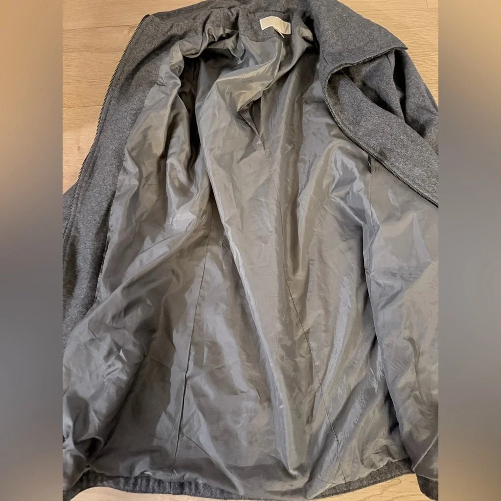 MICHAEL Michael Kors Charcoal Wool Blend Trench Coat Size medium